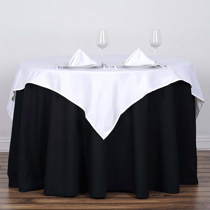 Efavormart 54x54 White Wholesale Linens Seamless Polyester Square Linen Tablecloth for Wedding Banquet Party Restaurant