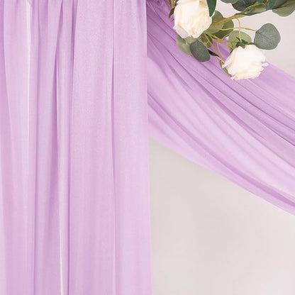 MLMC Lilac Purple Wedding Arch Draping Fabric 2 Panels 29" x 20 FT Extra Long Lavender Gauze Drapes Sheer Backdrop Curtains 6.6 Yards Outdoor Drapery Panels for Wedding Party Ceiling Decoration