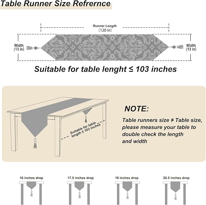 Gradient Sparkling Table Runner 120 inches Long Luxury Vintage Embroidered Caramel