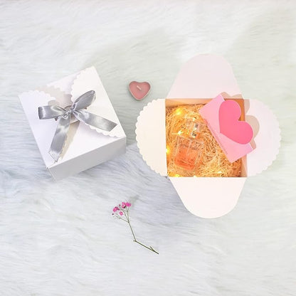 WEWILUCK Small White Gift Box, 10 PCS Pretty Favor Gift Boxes with Lids Bulk for Wedding, Bridesmaid Proposal, Birthday, Party, Holiday, Galentine's Day Presents, 4.75” x 4.75” x 3.53”