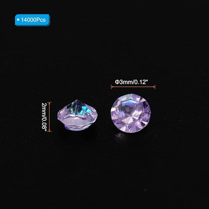 PATIKIL 14000Pcs Wedding Table Scatter Confetti Crystals 3mm Acrylic Diamonds Vase Fillers Gems for Table Centerpiece Decorations Bridal Shower Party, Purple AB