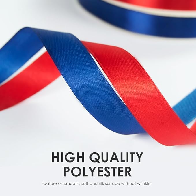 1 Inches x 100 Yards Polyester Satin Ribbon, Solid Color Wine Red Satin Ribbon for Crafts, Gift Wrapping, Hair Bows, Wedding Party Decoration, Bow Making & Other Projects (Wine Red)