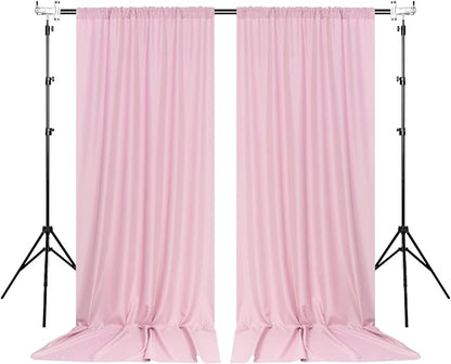 Pink Backdrop Curtain for Parties Rod Pocket Pink Curtains Photography Backdrop Drapes Privacy Fabric Decoration for Birthday Party Wedding Baby Shower Home Decor, 5ft x 7ft, 2 Panels