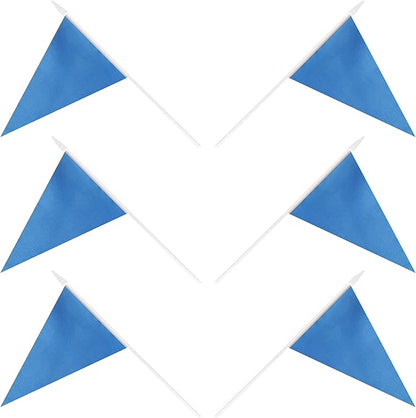 12 Pack Blue Pennant Flags Small Mini Hand Held Solid Color Pennant On Sticks Flags with 12.6"Solid Pole & Spear Top,Party Events Celebration,School,Grand Opening,Kids Birthday,Sports Clubs,Flower Pot
