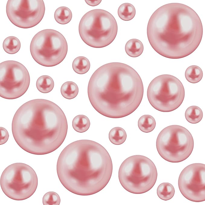 Floating Pearls for Centerpieces Vases, 250PCS No Hole Fake Pearl Beads and 4000PCS Water Beads for Vase Filler Floating Beads for Wedding Home Party Decoration (Rose Gold 8/14/20mm)