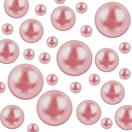 Floating Pearls for Centerpieces Vases, 250PCS No Hole Fake Pearl Beads and 4000PCS Water Beads for Vase Filler Floating Beads for Wedding Home Party Decoration (Rose Gold 8/14/20mm)