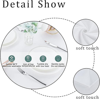 Fitable Rectangle Tablecloth Stain and Wrinkle Resistant Washable Polyester Table Cloth for Buffet Parties and Camping (54x108 inch, White)