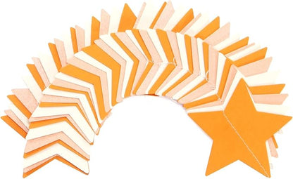 Orange-Beige Peach Party-Decorations Star Garland - 62ft Boho Fall Autumn Streamers Hanging Banner,Thanksgiving Harvest Twinkle Twinkle Little Star Baby Bridal Shower Wedding Engagement Decor Hugtmr