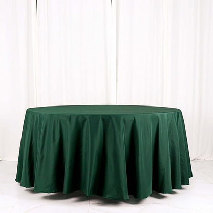 Efavormart Round Tablecloth, 120 Inch Stain & Wrinkle Resistant Washable Table Cloth, Decorative Polyester Fabric Table Cover for Banquet, Wedding, Dining - Hunter Emerald Green