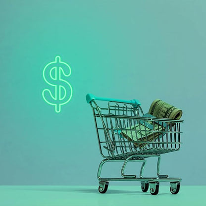 Dollar Neon Sign Money Neon Signs for Wall Decor Dollar Sign Decorations Dollars Money Obsessed Decorations LED Green Light for Bar Bedroom Party Love Money Wall Decoration, 11.9" x 7"