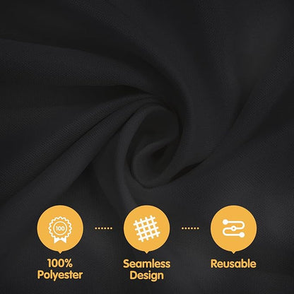 BRILLMAX 6 Pack Black Tablecloths for 6 Foot Rectangle Tables 90 x 132 Inch - 6ft Rectangular Bulk Linen Polyester Fabric Washable Cloth Cover for Wedding Reception Banquet Birthday Party