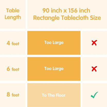 BRILLMAX 6 Pack Beige Tablecloths for 8 Foot Rectangle Tables 90 x 156 Inch - 8ft Rectangular Bulk Linen Polyester Fabric Washable Cloth Cover for Wedding Reception Banquet Birthday Party
