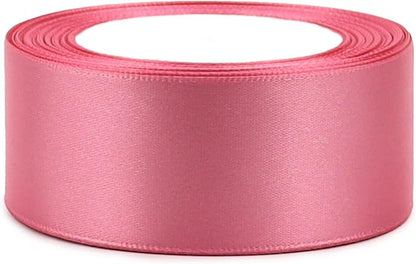 Rose Gold Solid Satin Ribbon 1-1/2 Inch 25 Yards Solid Polyester Fabric Ribbon for Gift Wrapping Wedding Christmas Baby Shower Birthday Party Decoration Handmade Immortal Flower Craft
