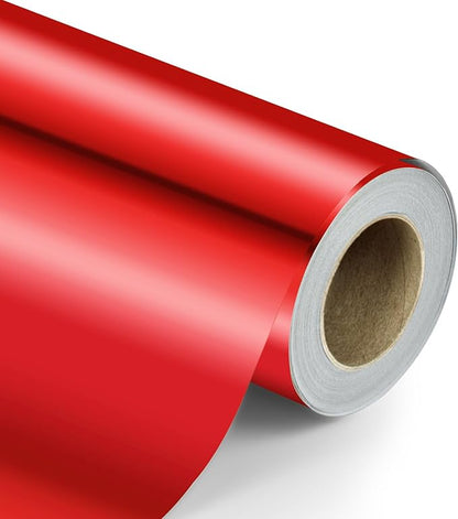 KMER LIFE Metallic Wrapping Paper Roll 17 x 394 inch for Birthday, Christmas, Baby Shower, Valentines, Wedding, Holiday - Premium Gift Wrap (Red)