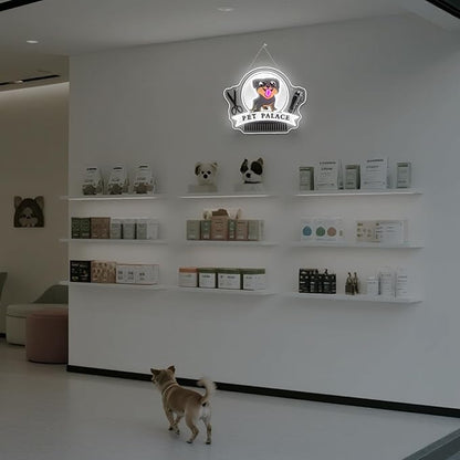 Pet Palace Neon Sign Dog LED Neon Signs for Wall Decor Pet Grooming&Hair Cut Salon Club Led Light for Animal Clinics Neon Wall Unique Gift for Pet Shop