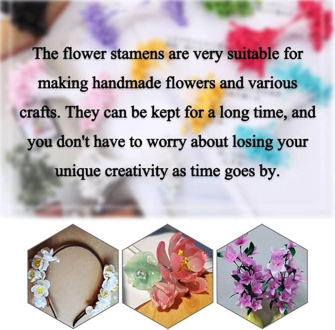 HAHIYO 700Pcs 2mm White Matte Double Heads Flower Stamen Pistil for Flower Making Scrapbook Decoration - Handmade Artificial Flower Pistil Matt-Like Floral Stamens Flowers Pollen Stamen