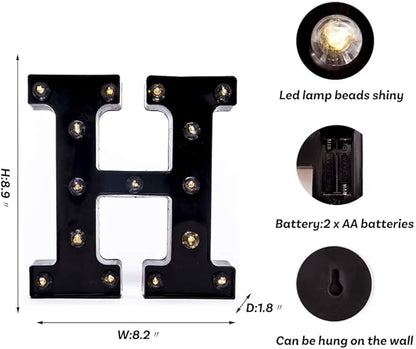 Foaky Black LED Marquee Number Lights Sign Light Up Marquee Number Lights Sign for Night Light Wedding Birthday Party Battery Powered Christmas Lamp Home Bar Decoration