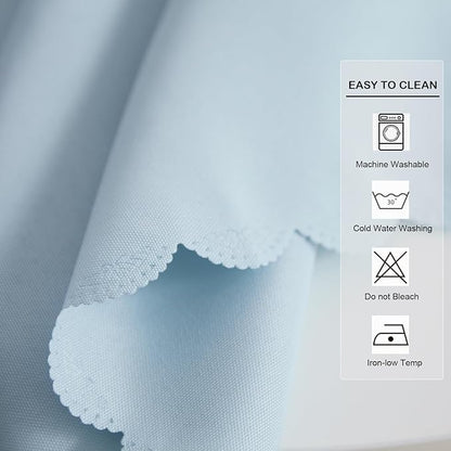 Small Round Light Blue Tablecloth 24 Inch Polyester Fabric Washable Table Cover Decorative Wrinkle Resistant Solid Color Table Cloth for Nightstand Party Wedding Camping