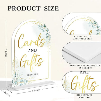2-Piece Acrylic Wedding Sign Set for Ceremony & Reception - 5x7 Inch White Guest Book, Cards & Gifts, Please Sign Our Guest Book - Wedding Decor Bundle