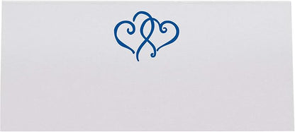 Linked Hearts Place Cards, Royal Blue (Choose Color), Set of 25, Pre-cut and Scored - Wedding, Party, Dinner, and Special Events - Made in the USA