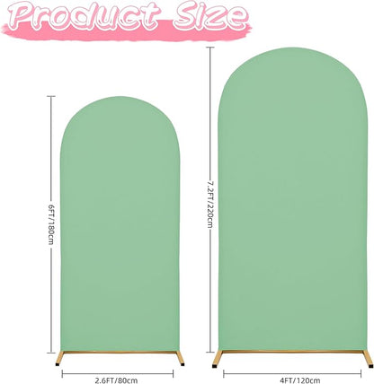 7.2FT Wedding Arch Covers Arch Backdrop Cover Arch Stand Covers Set Arch Cover Spandex Fabric Stretchy Backdrop for Wedding Birthday Party Decoration Baby Shower (Mint Green)