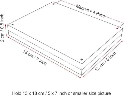 Boxalls 5x7 Inches Acrylic Picture Frames- 3 Pack, Desktop Frameless Photo Frames with Magnetic, Double Sided Transparent (3 Pack)