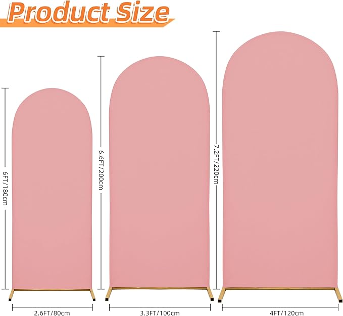 Wedding Arch Cover 6.6FT Arch Backdrop Cover Spandex Fitted Arch Cover for Round Top Chiara Backdrop Stand Covers for Wedding Birthday Party Baby Shower Banquet Ceremony Decoration