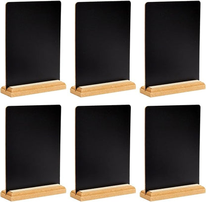6 Pack Mini Chalkboard Signs with Stand for Table Decorations, Restaurant Food Display, Message Boards, Small Business, Wedding, Banquet, Coffee Shop (6 x 8 Inches)