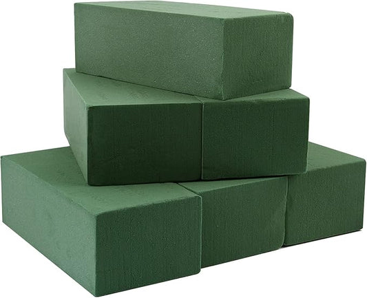 KIMOBER Wet Floral Foam Bricks,Large 9''Lx4''Wx3''H Green Foam Blocks for Flower Arrangement, Wedding,Party Decoration, Pack of 6