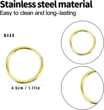 40 Pcs Gold Napkin Rings - Metal Napkin Ring(Round) Stainless Steel Napkin Rings for Table Settings Wedding Christmas Party Dinner Table