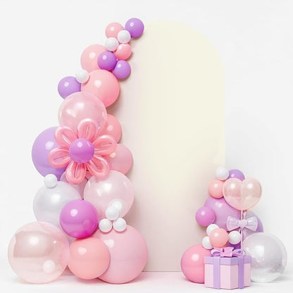 LEBENGURU Upgraded 7.2FT Wedding Arch Cover, Beige Spandex Fitted Arch Backdrop Cover, Round Top Chiara Stand Covers for Birthday Party Baby Shower Banquet Balloon Décor