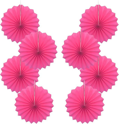 Red Graduation Party Decor,Girls Party Decorations ,Party Supplies Party Fans 12in, Anniversary Decorations for Party,Wedding Graduation Events Accessories 30 Color DIY Set （Rose Red）