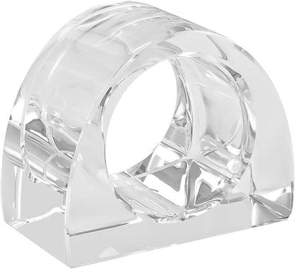 Crystal Napkin Rings, Elegant Dining Table Holders for Formal & Casual Dining, Wedding Reception, Holiday Table Setting, 12 Pack