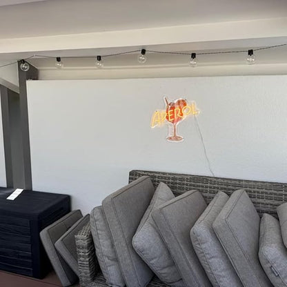 Aperol Spritz Cocktail Neon Sign, Cocktail Room Wall Decor,Aperol Spritz, Cocktail Aperol Spritz Neon Light,Spritz Lover Gifts,Neon Bar Sign Size:20x19inches