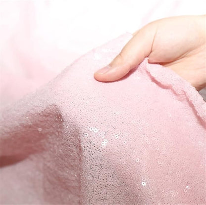 Poise3EHome 2Pcs 2Ft x 8Ft Pink Sequin Backdrop Curtains, Glitter Photography Background, Sequence Xmas Thanksgiving Backdrop