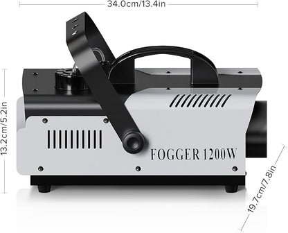 1200W RGB Fog Machine, 6 Colorful LED Lights for Smoke Machine Indoor/Outdoor Use, Perfect for Halloween Parties, Weddings, and Stage Effects 4PC