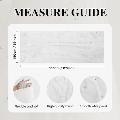 Artoid Mode Pearl Gauze Table Runner 59x120 Inch , Seasonal Sheer Kitchen Dining Holiday Wedding Birthday Baby Shower Table Decor for Home Party