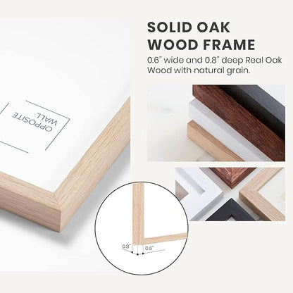 Opposite Wall - 20x30 in - Natural Solid Oak Wood Picture Frame - Lightweight, Versatile & Shatterproof - Wall Hanging Poster or Photo Frame - Wall Decor for Office, Gallery & Home