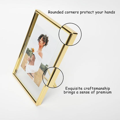 Gold Floating Frame (4"x6",Vertical) with Romantic Heart, For Picture 3x5, 2x3,1x2, Tabletop Shelf Photo Frame, Classy Gift For Festival, Home or Wedding…