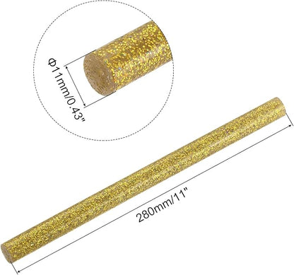uxcell 20pcs Hot Glue Sticks for Glue Gun 11mm/0.43-inch x 11-inch Mini Hot Melt Adhesive Glue Stick Glitter Gold