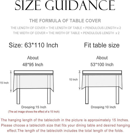 patdrea Designer Vintage French Tablecloth for Rectangle Table,Floral Birds Pattern Linen Table Cloth,Yellow Decor Cover for Kitchen Dining Banquet,Christmas,Thanksgiving,63"x110"-Magnolia