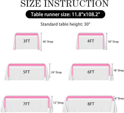 SHEJIZE 2 Pack Pink Satin Table Runner 12x108 Inches Long, Bright Silky Smooth Satin Table Runner Table Decor for Wedding Banquet Christmas Prom Event Birthday Party