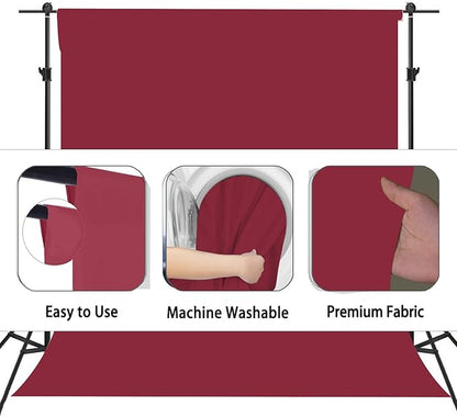 Wine Red Photography Backdrop for Photoshoot, Photo Backdrop Curtain, Perfect Wine Red Backdrops for Party Portrait Photoshoots Video Studio 10FTx10FT