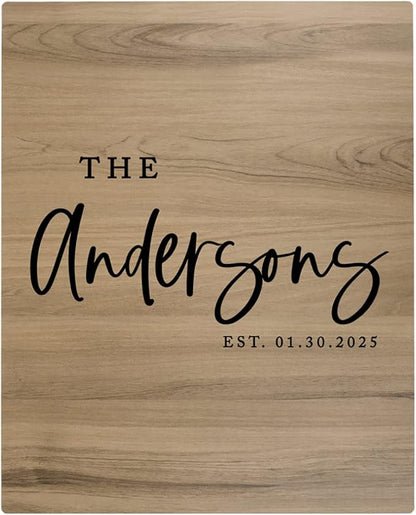 Andaz Press Large Wooden Welcome Sign for Wedding Rustic Welcome Sign 16" x 20" Custom Last Name & EST. Date Fall Wedding Signage English Oak MDF Wood Finish Wedding Reception Indoor Outdoor Signs