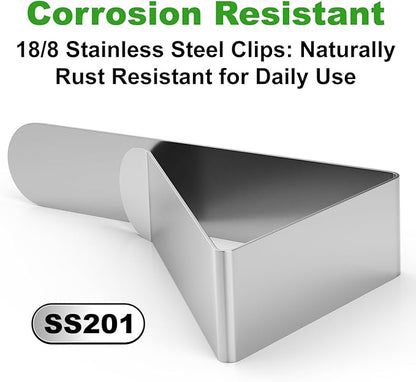 32 Pack Tablecloth Clips Heavy Duty, 2.95"x1.77" Stainless Steel Rust Proof Tablecloth Clips for 2" Thick Tables - Anti-Slip Pads Home Restaurant Picnic