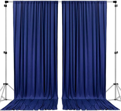 AK TRADING CO. 10 feet x 10 feet Polyester Backdrop Drapes Curtains Panels with Rod Pockets - Wedding Ceremony Party Home Window Decorations - Navy Blue