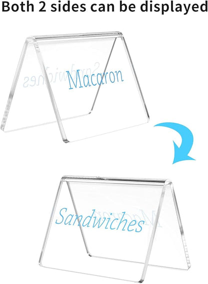 AITEE Mini Tabletop Chalkboard Signs - 10 Pack Acrylic Mini Chalkboard Signs for Food, Weddings, Birthday Parties, Buffet, Bakery