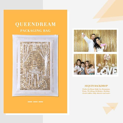 7ft x 7ft Gold Sequin Backdrop Curtain Glitter Photo Booth Backdrop for Wedding Birthday Baby Shower Event Decorations