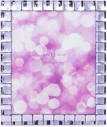 Isaac Jacobs Decorative Sparkling Light Purple Jewel Picture Frame, Photo Display & Home Décor (8x10, Light Purple)