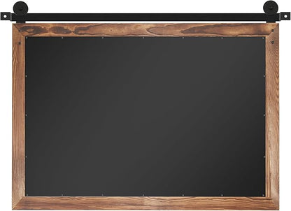 COGOOD Farmhouse Bathroom Mirror - 41" x 30" Rustic Barn Door Mirror for Living Room, Entryway, Bedroom, Vanity Wall Decor (Brown)